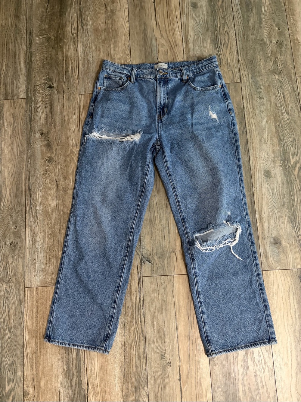 PacSun Women's Relaxed Ripped Blue Jeans
